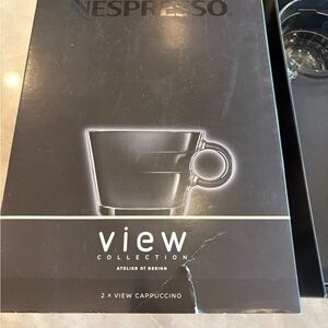 Nespresso Black Cappuccino Cups and Saucers Set